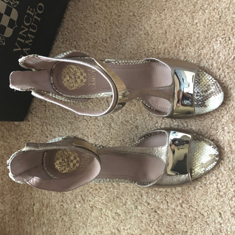 Metallic Snake Print Heel